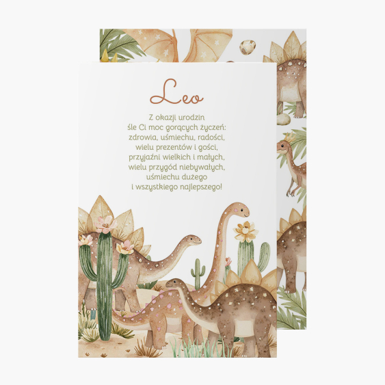Felicitare personalizată Dinozaurii 2, 10x15 cm