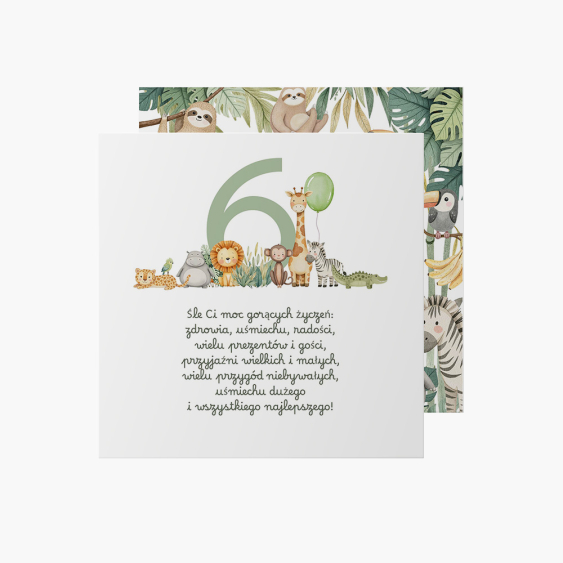 Felicitare personalizată Safari, 14x14 cm