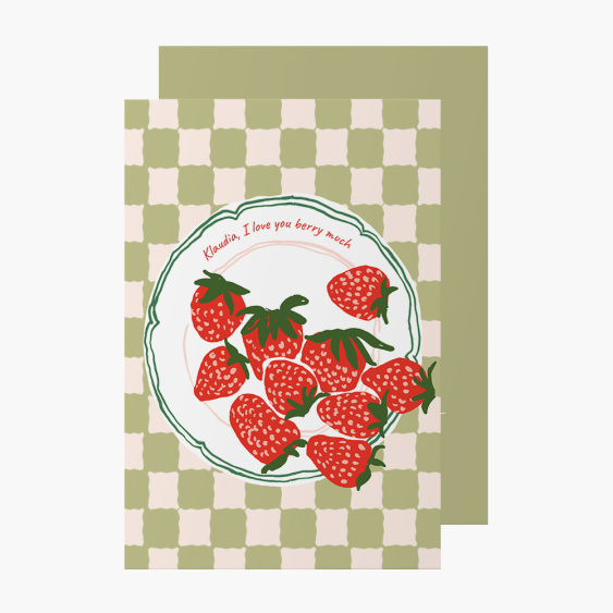 Felicitare personalizată Căpșuni, 10x15 cm