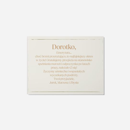 Felicitare personalizată Pensiune, 15x10 cm