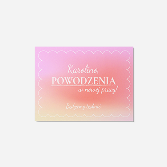 Felicitare personalizată Loc de muncă nou, 15x10 cm
