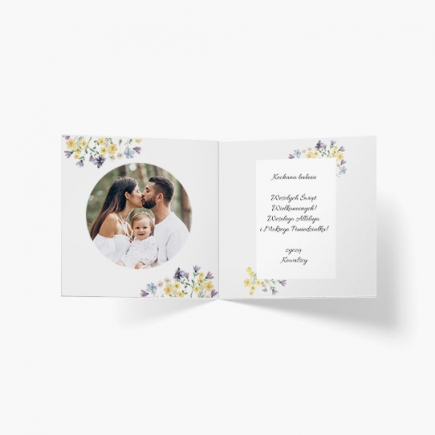 Felicitare personalizată Pajiște de primăvară, 14x14 cm