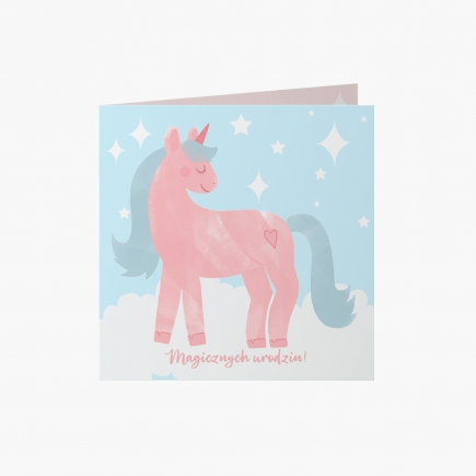 Felicitare personalizată Colecția Unicorni, 14x14 cm