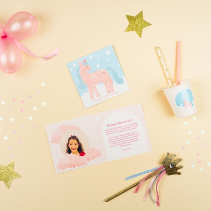 Felicitare personalizată Colecția Unicorni, 14x14 cm