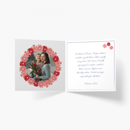 Felicitare personalizată Flori pentru mama, 14x14 cm