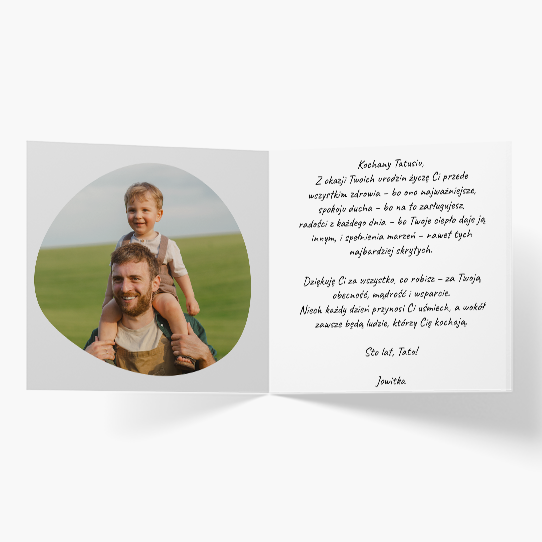 Felicitare personalizată Dragă tată, 14x14 cm