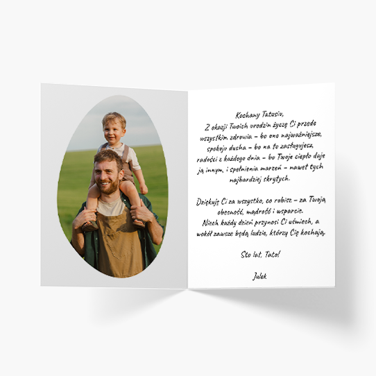 Felicitare personalizată Dragă tată, 10x15 cm