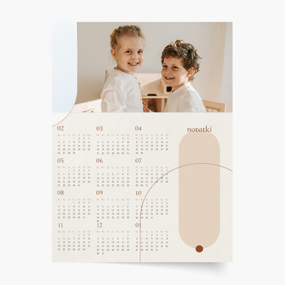Calendar de perete, Calendar modernist cu o singură față, 30x40