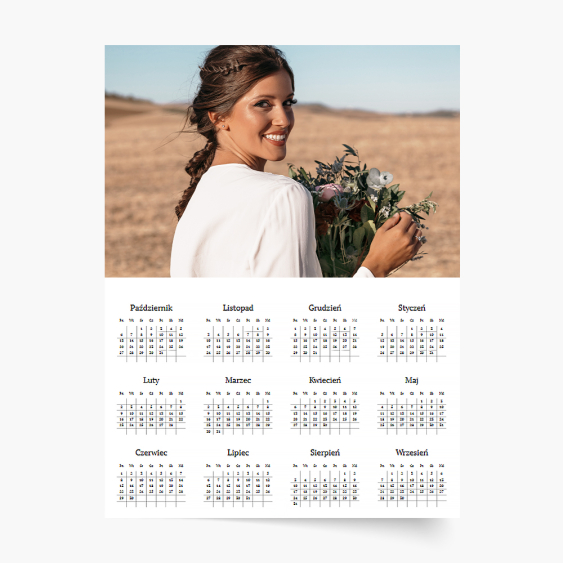 Calendar de perete, Proiectul dumneavoastră: calendar cu o singură față, 30x40