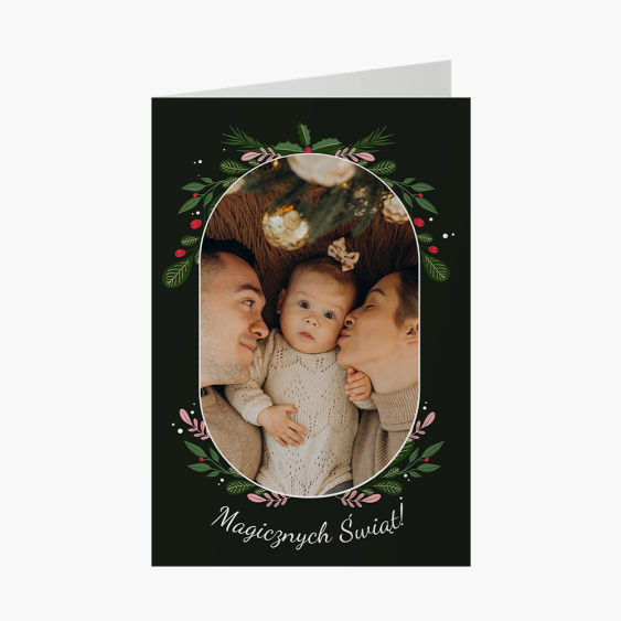 Felicitare personalizată Magia Crăciunului, timp vesel, 20x30 cm