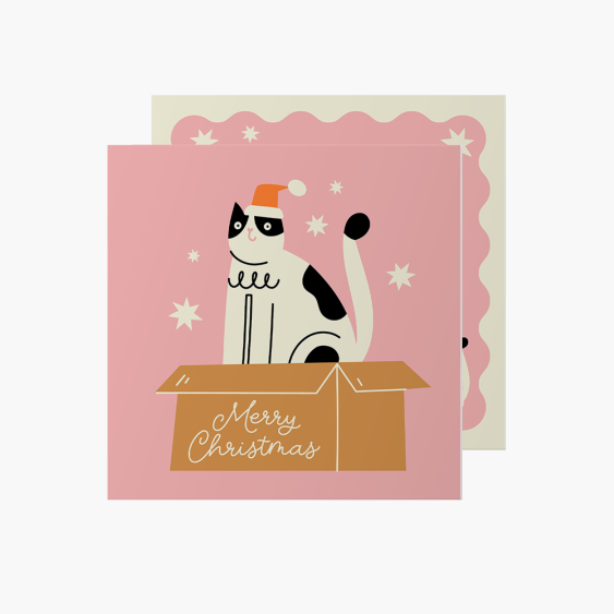 Felicitare personalizată Pisica timpului vesel, 14x14 cm