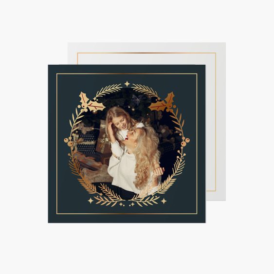Felicitare personalizată Eleganță Evergreen 1, 14x14 cm