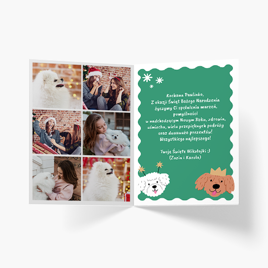 Felicitare personalizată Câinele timpului vesel, 20x30 cm