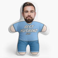 Pernă 3D personalizată, catifea, Best husband ever, 46x33 cm