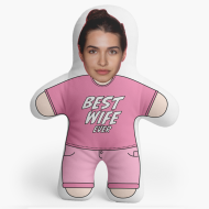 Pernă 3D personalizată, catifea, Best wife ever, 46x33 cm