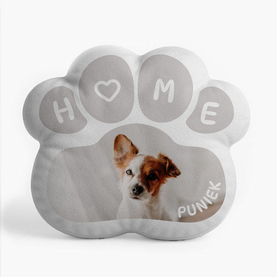 Pernă 3D personalizată, catifea, Acasă Labă, 44x44 cm