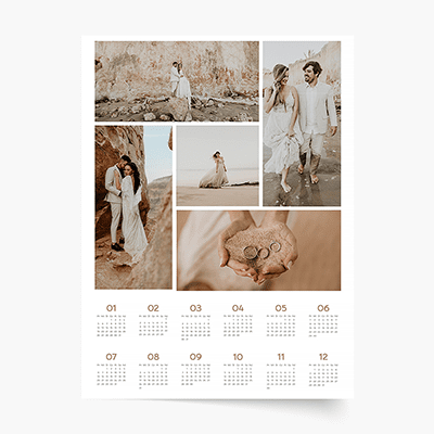 Calendar cu o singură față, Colaj de 5 fotografii, 50x70 cm