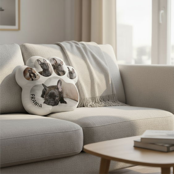 Pernă 3D personalizată, catifea, Labă, 44x44 cm