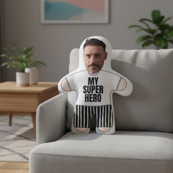 Pernă 3D personalizată, catifea, Supereroul meu, 46x33 cm