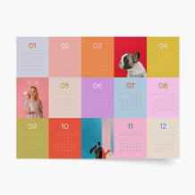 Calendar cu o singură față, Puzzle colorat, 70x50 cm