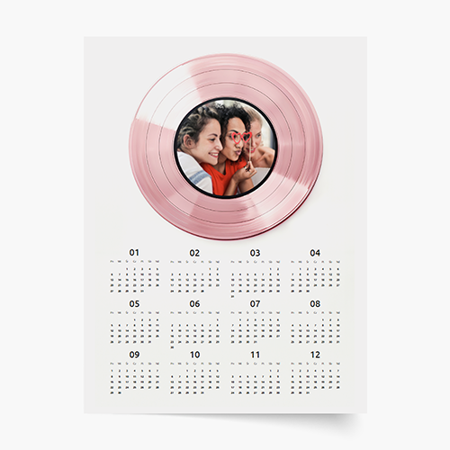 Calendar cu o singură față, Vinil roz, 50x70 cm
