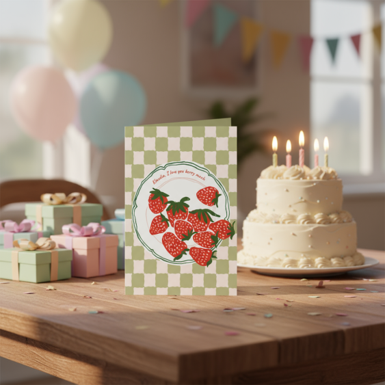 Felicitare personalizată Căpșuni, 20x30 cm