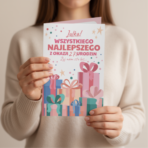 Felicitare personalizată La mulți ani, 20x30 cm