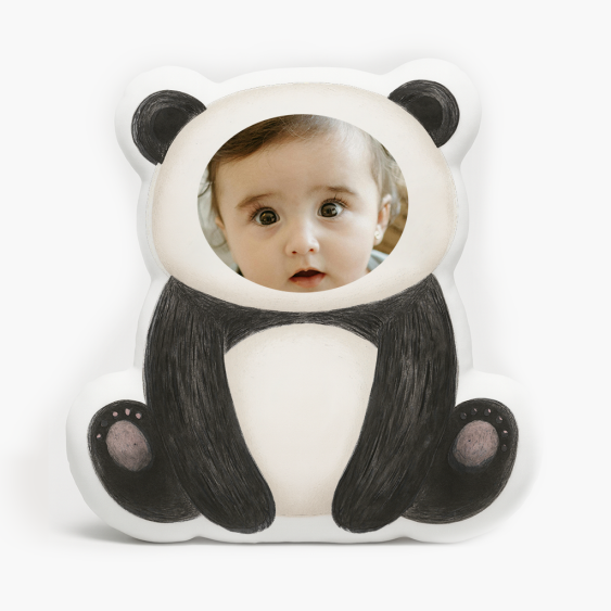Pernă 3D personalizată, catifea, Panda, 30x30 cm