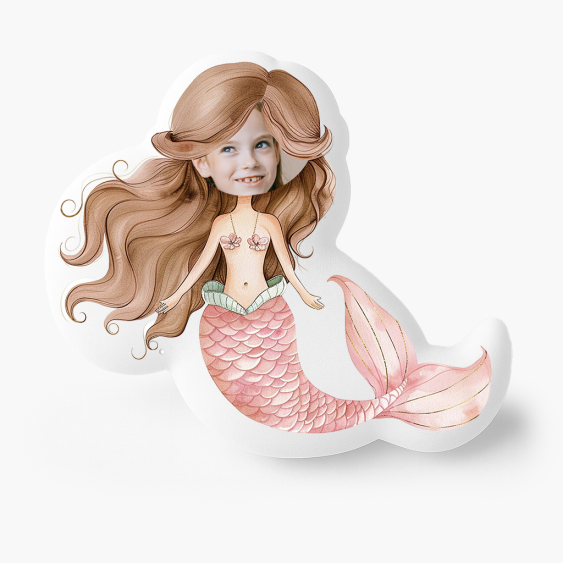 Pernă 3D personalizată, catifea, Sirenă, 30x30 cm