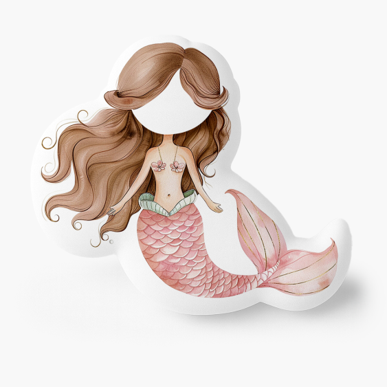 Pernă 3D personalizată, catifea, Sirenă, 30x30 cm
