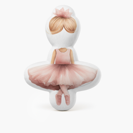 Pernă 3D personalizată, catifea, Balerină, 30x30 cm