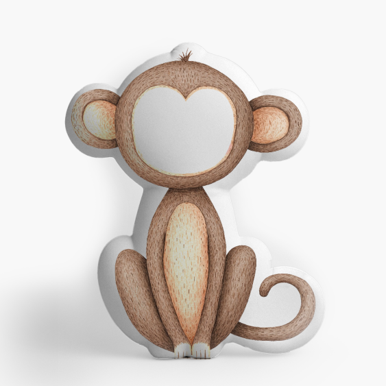 Pernă 3D personalizată, catifea, Maimuţă, 30x30 cm