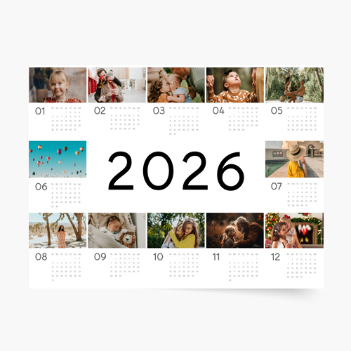 Calendar cu o singură față, Aspect cu 12 fotografii, 70x50 cm