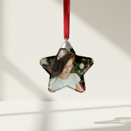 Bombka glob în formă de stea cu capac argintiu