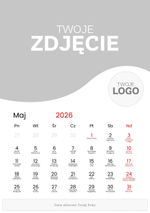Calendar de perete, Corporativ cu logo, 30x40-A3 cm
