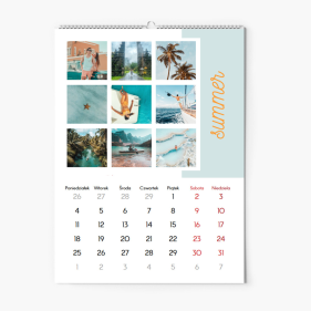 Calendar de perete, Șablon gol, 30x40-A3 cm