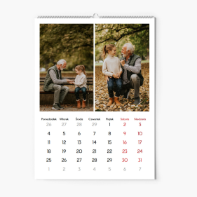 Calendar de perete, Șablon gol, 20x30-A4 cm