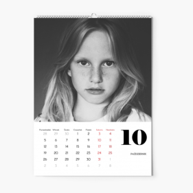 Calendar de perete, Alb-negru, 30x40-A3 cm