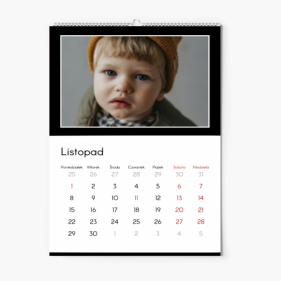 Calendar de perete, Designul tău contrastant, 20x30-A4 cm