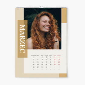 Calendar de perete, Bej modern, 20x30-A4 cm