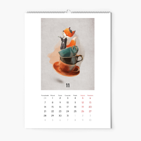 Calendar de perete, Colecție pentru copii - animale de basm, 30x40-A3 cm