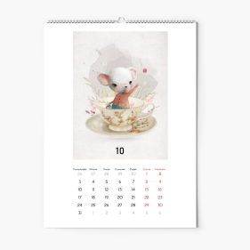 Calendar de perete, Colecție pentru copii - animale de basm, 30x40-A3 cm
