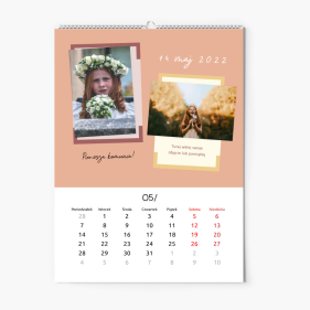 Calendar de perete, Pentru lipirea fotografiilor, 20x30-A4 cm
