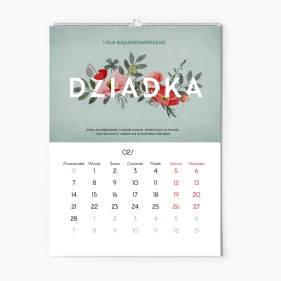 Calendar de perete, Colecție de flori pentru bunici, 30x40-A3 cm