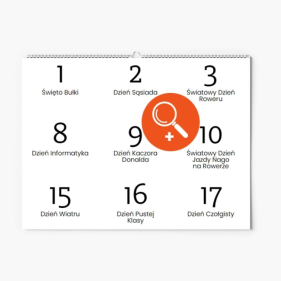 Calendar de perete, Sărbători neobișnuite - niveluri, 30x20-A4 cm