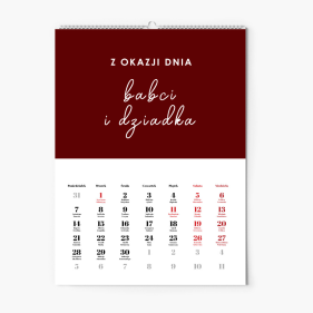 Calendar de perete, Un cadou pentru bunicii iubiți, 20x30-A4 cm