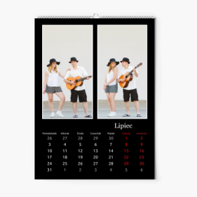 Calendar de perete, Alb-negru, 20x30-A4 cm