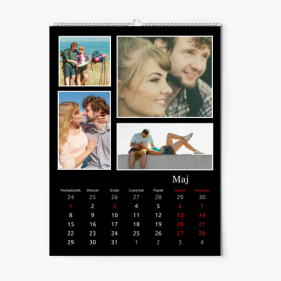 Calendar de perete, Alb-negru, 20x30-A4 cm