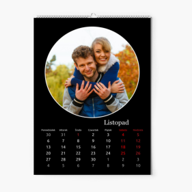 Calendar de perete, Alb-negru, 20x30-A4 cm