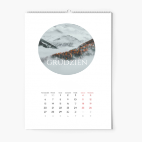 Calendar de perete, Fotografii în cercuri, 30x40-A3 cm